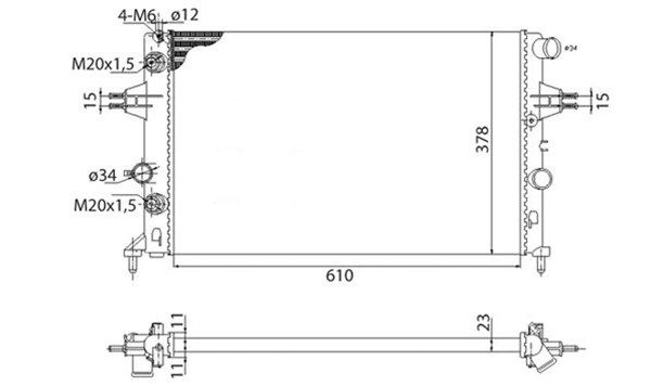 MAGNETI MARELLI radiatorius, variklio aušinimas 350213961003